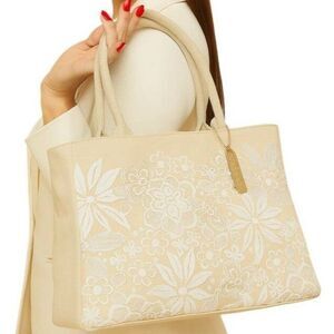 Oscar De La Renta Neiman Marcus Tote Bag Shoulder Handbag Floral Women's WOMAN'S